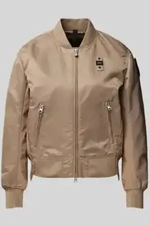 Blauer Bomberjack met ritszakken, model 