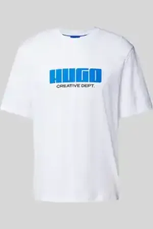 Hugo Blue T-shirt met labelprint, model 