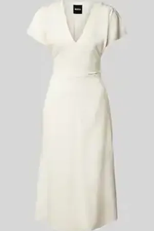 HUGO BOSS Midi-jurk met V-hals, model 