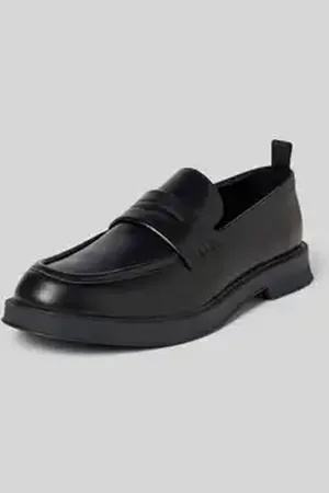 HUGO BOSS Penny loafers van leer met treklus, model 