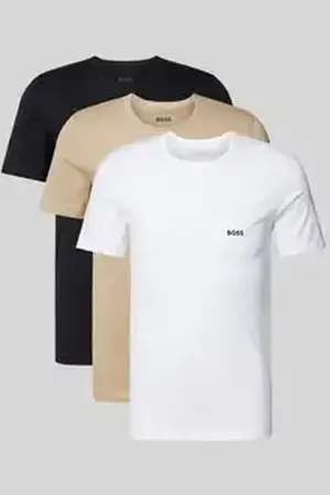 HUGO BOSS T-shirt met labelstitching in een set van 3 stuks