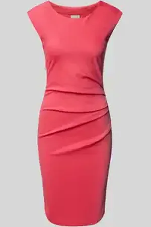 Kaffe Knielange jurk met plooien opzij, model 
