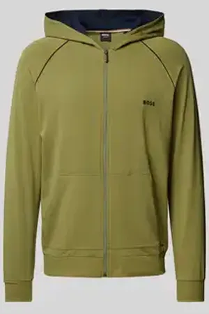 HUGO BOSS Sweatjack met labelstitching, model 