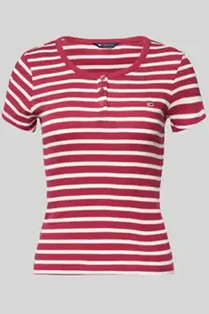 Tommy Hilfiger T-shirt met korte knoopsluiting