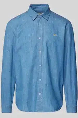 Lacoste Regular fit jeansoverhemd met logobadge
