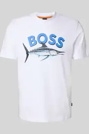 HUGO BOSS T-shirt met label- en motiefprint, model 