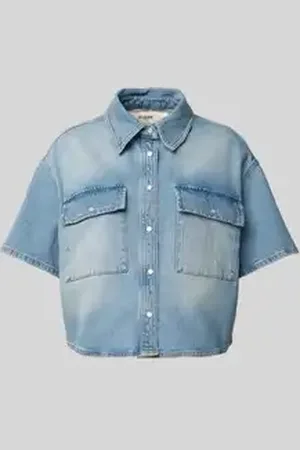 Goldgarn Korte overhemdblouse in jeanslook
