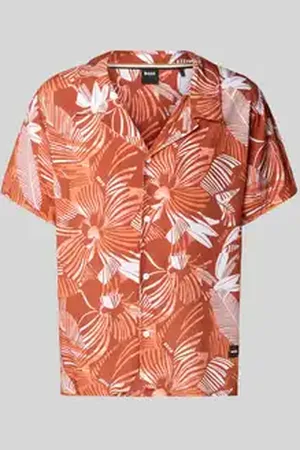 HUGO BOSS Relaxed fit vrijetijdsoverhemd met resortkraag