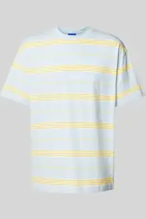 Hugo Blue T-shirt met labelstitching, model 