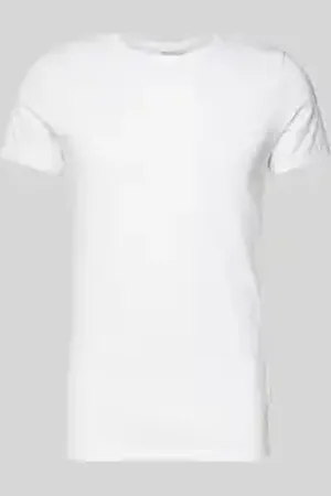 Casual Friday T-shirt met geribde ronde hals