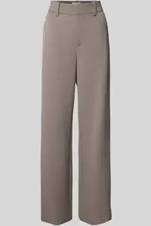 Gestuz Straight leg stoffen broek met riemlussen
