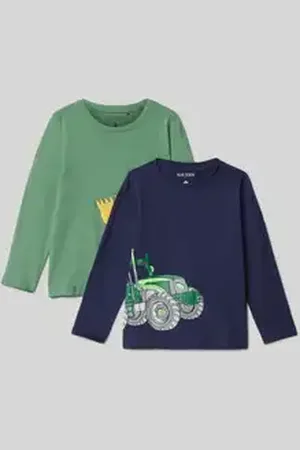 Blue Seven Shirt met lange mouwen en motiefprint in een set van 2 stuks