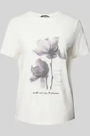 Comma, T-shirt met motiefprint