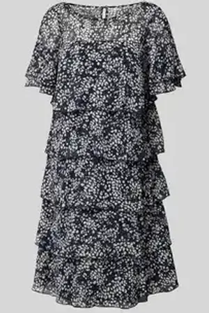 Vera Mont Knielange cocktailjurk in laagjeslook