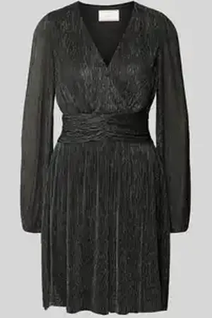 Neo Noir Knielange jurk in wikkellook