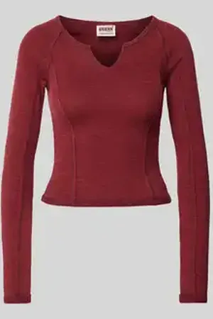 Guess Kort shirt met lange mouwen en V-hals