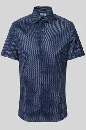 Olymp Slim fit zakelijk overhemd met all-over motief