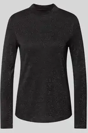 Street one Shirt met lange mouwen van viscosemix met opstaande kraag