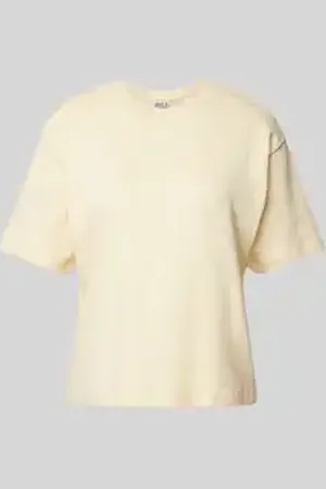 Jake*s T-shirt met geribde ronde hals