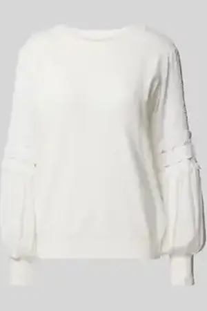 Apricot Gebreide pullover met broderie anglaise