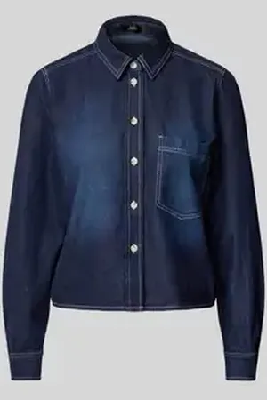 Zero Regular fit jeansblouse met borstzak