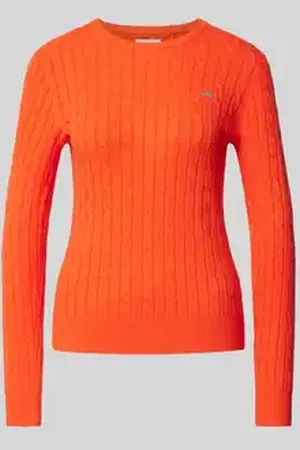 GANT Gebreide pullover met labelstitching
