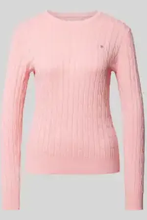 GANT Gebreide pullover met labelstitching