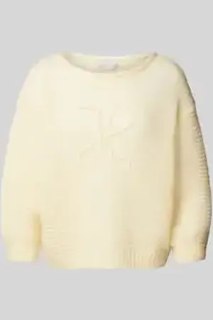 Hemisphere Gebreide pullover met labelstitching