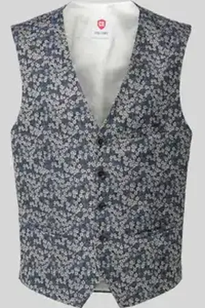 Club of Gents Slim fit gilet met paspelzakken