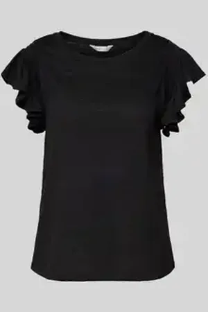 Apricot T-shirt met structuurmotief