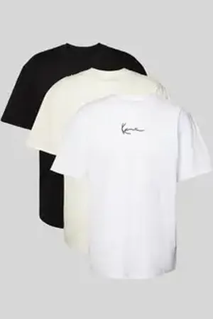 Karl Kani T-shirt met labelstitching in een set van 3 stuks