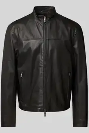 Armani Exchange Leren jack met tweewegritssluiting