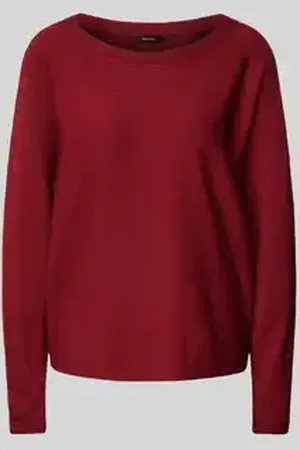 Comma, Gebreide pullover van viscosemix met boothals