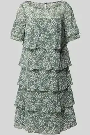 Vera Mont Knielange cocktailjurk in laagjeslook