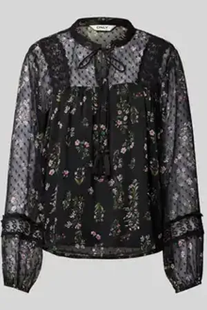 ONLY Regular fit blouse met semi-transparante mouwen, model 