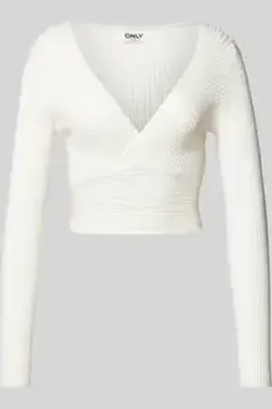 ONLY Slim fit shirt met lange mouwen van ribtricot, model 