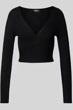 ONLY Slim fit shirt met lange mouwen van ribtricot, model 