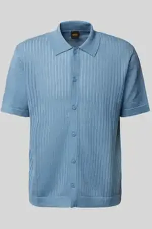 HUGO BOSS Regular fit linnen overhemd met polokraag, model 