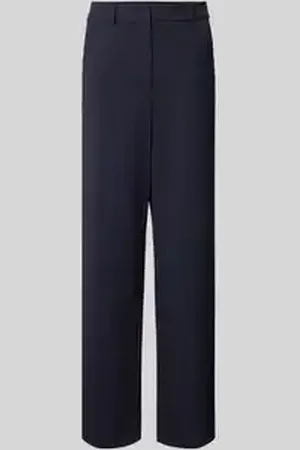 Comma, Straight leg stoffen broek met riemlussen