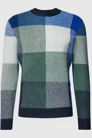TOM TAILOR Gebreide pullover met geribde ronde hals