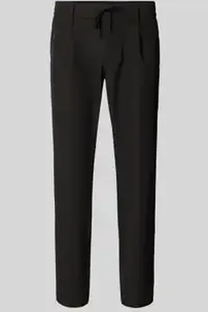 HUGO BOSS Relaxed fit bandplooibroek met elastische band