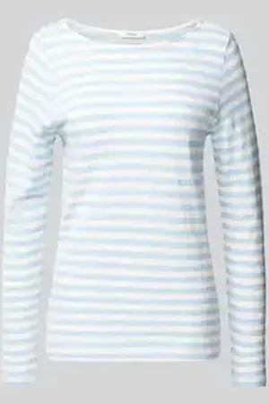 QS by s.Oliver Regular fit shirt met lange mouwen van puur katoen met streepmotief