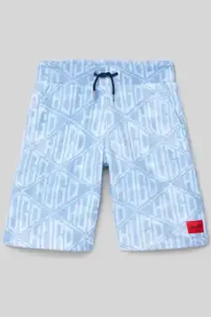 HUGO BOSS Korte regular fit broek met labelpatch