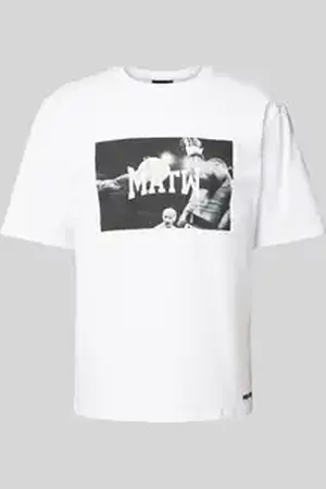 Review T-shirt met labelprint