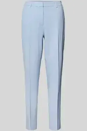 More & More Regular fit stoffen broek met persplooien