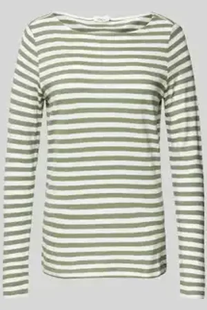 QS by s.Oliver Regular fit shirt met lange mouwen van puur katoen met streepmotief