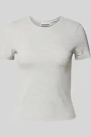 Weekday T-shirt met geribde ronde hals