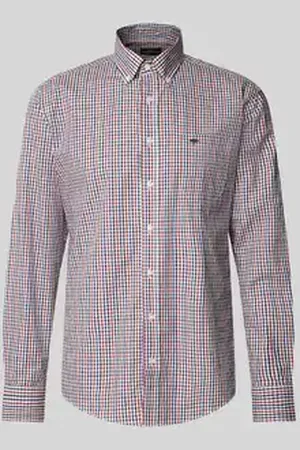 Fynch-Hatton Regular fit vrijetijdsoverhemd met labelstitching