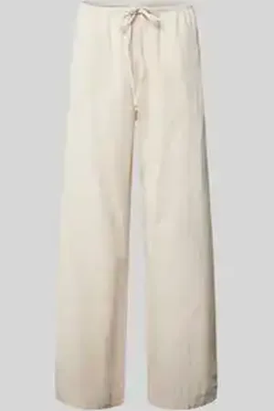 Gina Tricot Wide leg linnen broek met tunnelkoord