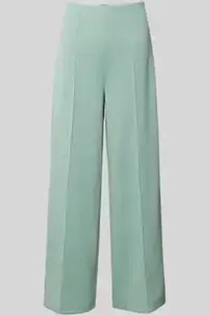 Ichi Wide leg stoffen broek met vaste persplooien, model 